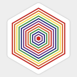 Retro Rainbow Hex Sticker